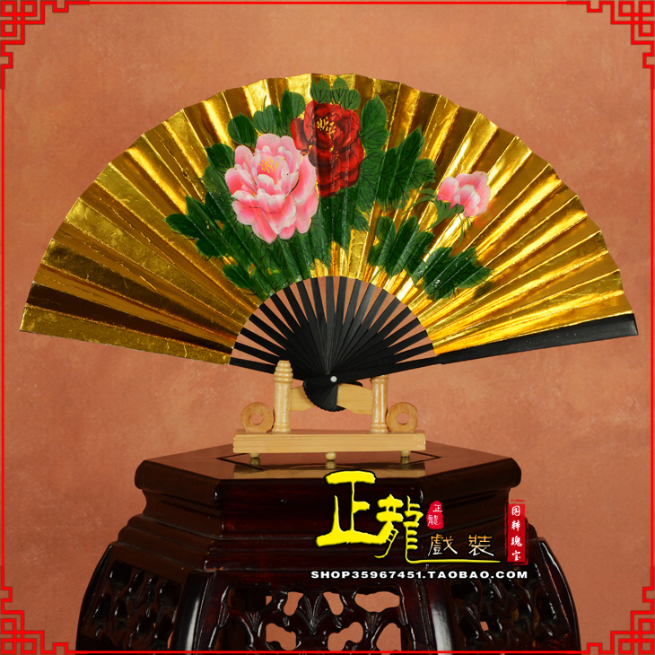 遂昌京剧戏曲戏剧贵妃醉酒牡丹折扇儿童扇子7寸8寸9寸 金扇