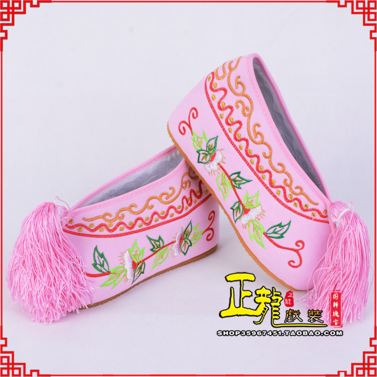 遂昌花旦鞋女绣花彩鞋 舒适款草花内高彩鞋