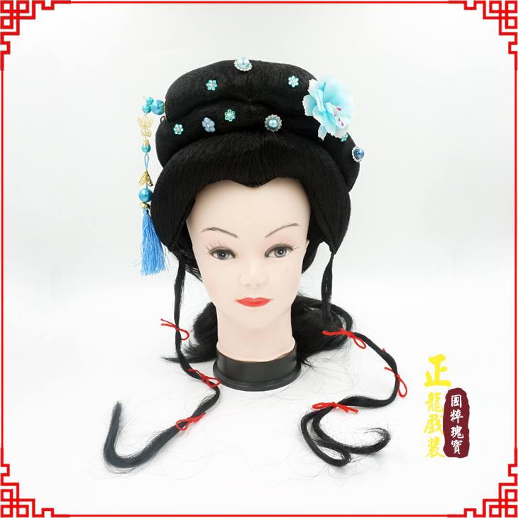 遂昌戏剧服装京剧越剧小旦花旦丫鬟假发 小姐头套